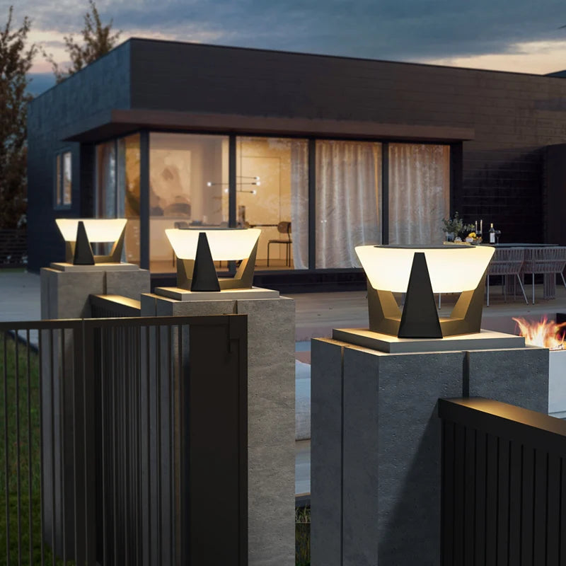 Modern Solar Post Light